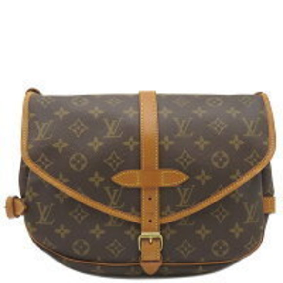Louis Vuitton Crossbody Brown Monogram Saumur Canvas Bag Shoulder - Picture 1 of 9